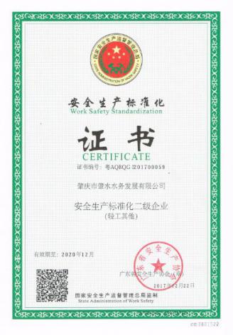 肇水發(fā)展二級安全生產(chǎn)標(biāo)準(zhǔn)化證書.jpg